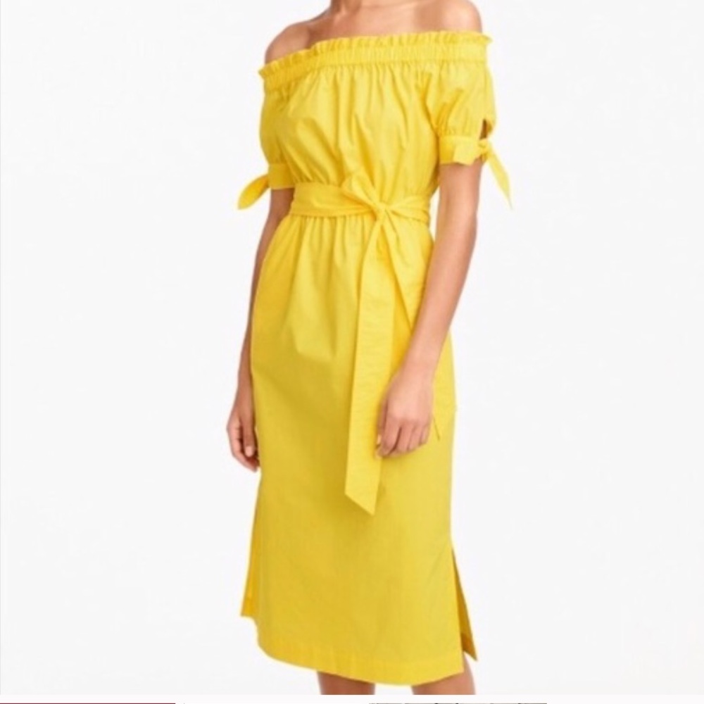 Super Cute Off-Shoulder Canary Yellow Dress
